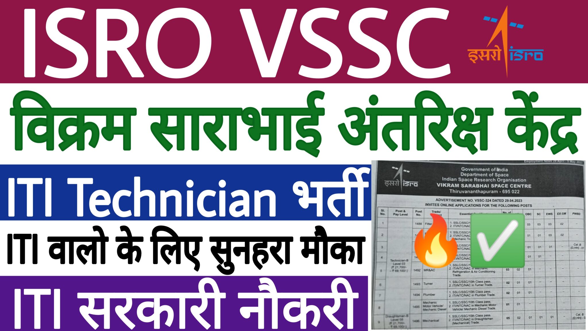 ISRO VSSC Technician B Recruitment 2023 - ITI Education