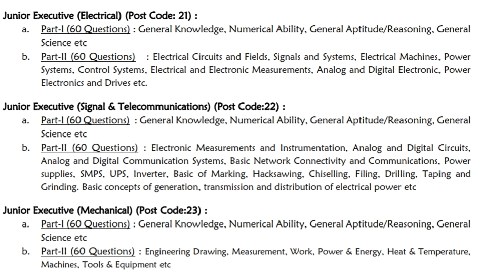 DFCCIL Junior Executive Stage 2 Exam Pattern 