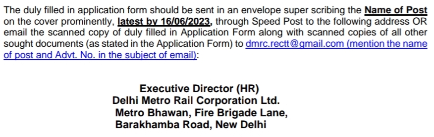 DMRC Non Executive Recruitment How To Apply 