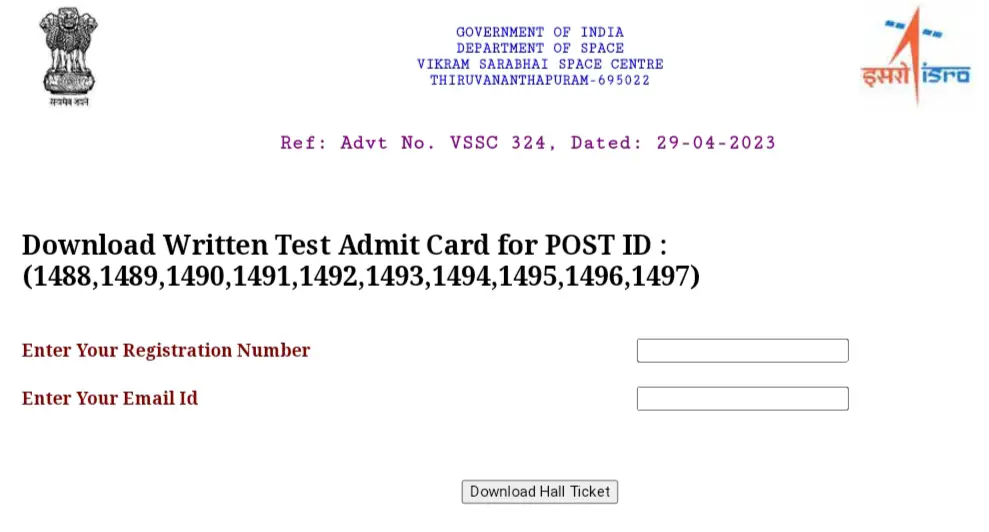 ISRO VSSC Technician B Admit Card 2023 - ITI Education