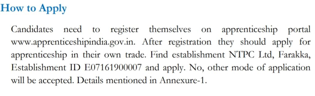 How To Apply NTPC Limited Farakka Apprentice Form 2023 