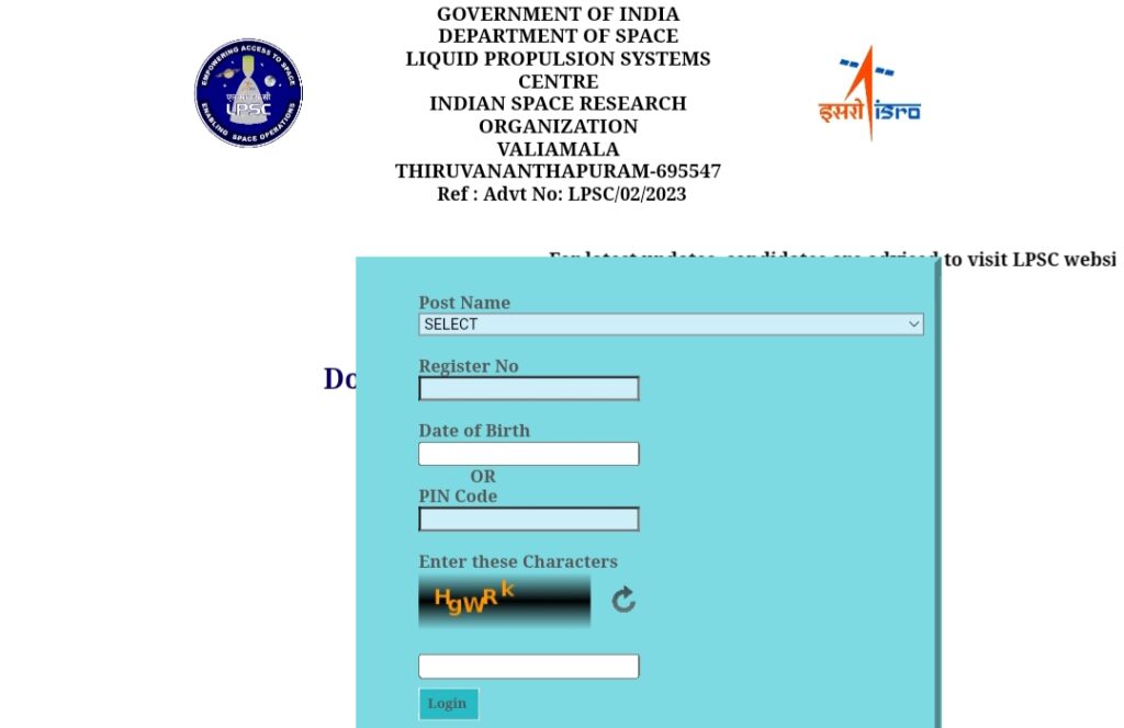 ISRO LPSC Technician B Admit Card 2023 Download