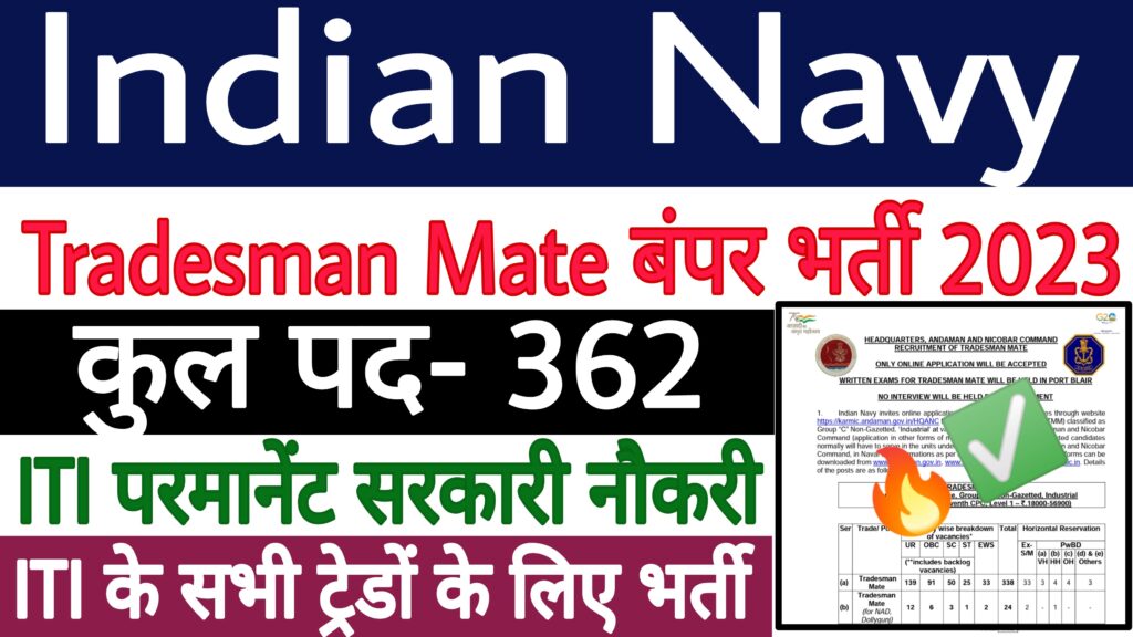 Indian Navy Tradesman Mate Recruitment 2023