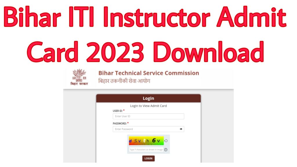 Bihar ITI Instructor Admit Card 2023