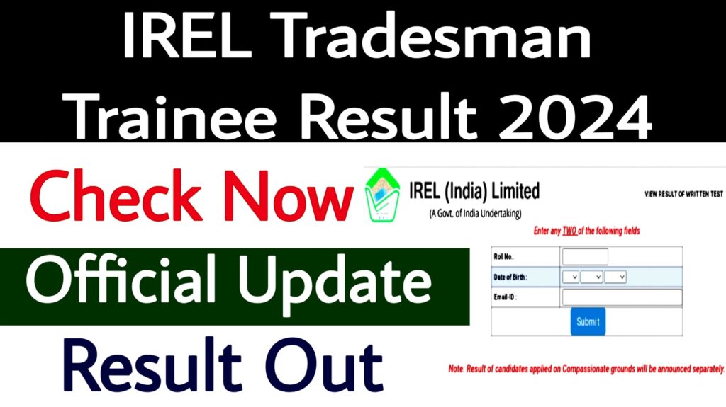 IREL Tradesman Trainee Result 2024