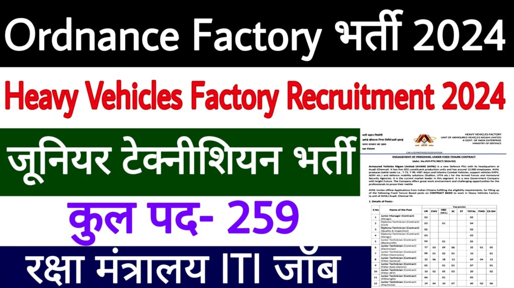 Heavy Vehicles Factory Recruitment 2024