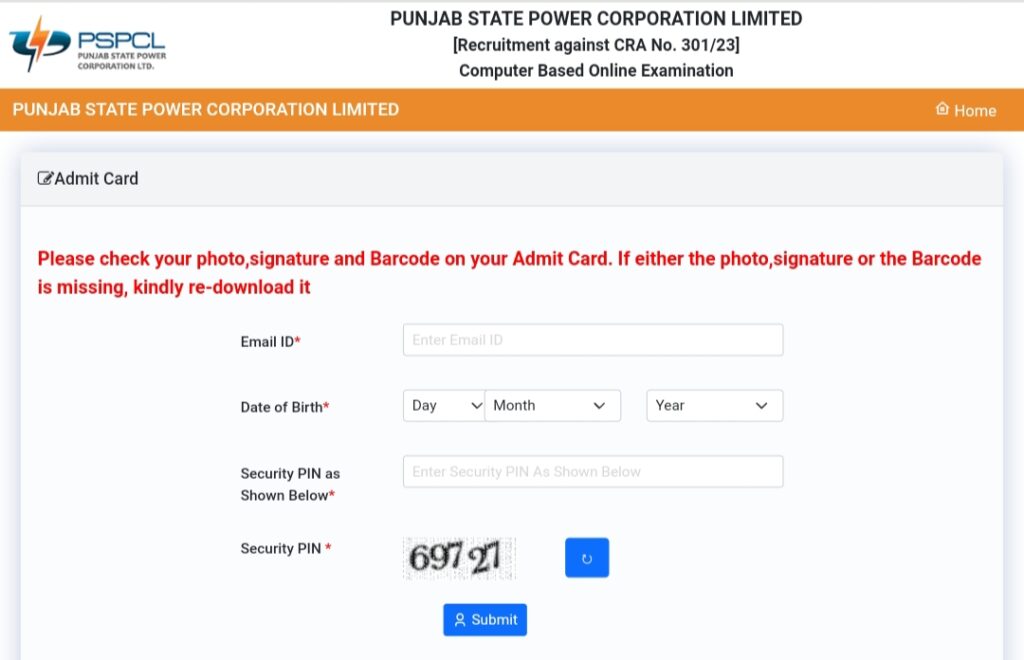 PSPCL ALM Admit Card 2024 Download कैसे करें 