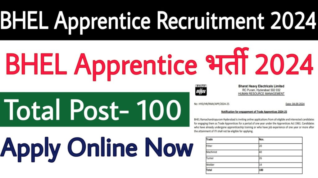 BHEL Apprentice Recruitment 2024