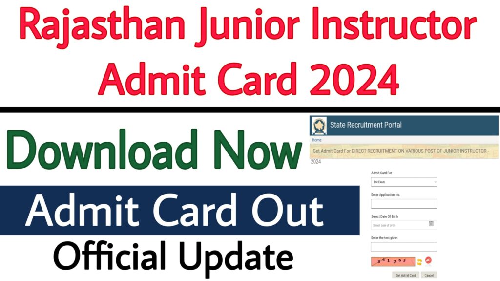 Rajasthan Junior Instructor Admit Card 2024