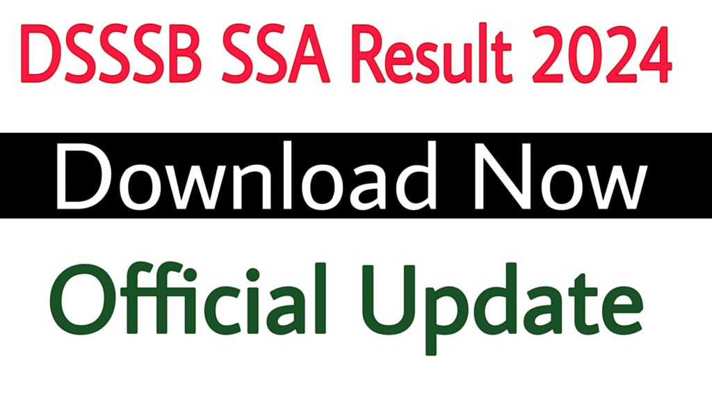 DSSSB SSA Result 2024