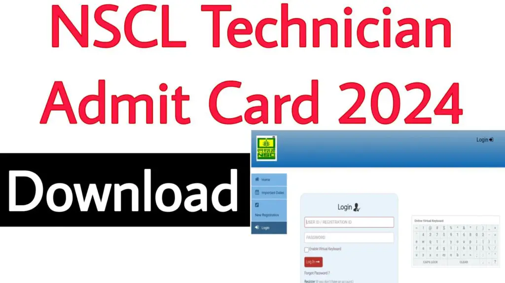 NSCL Technician Admit Card 2024