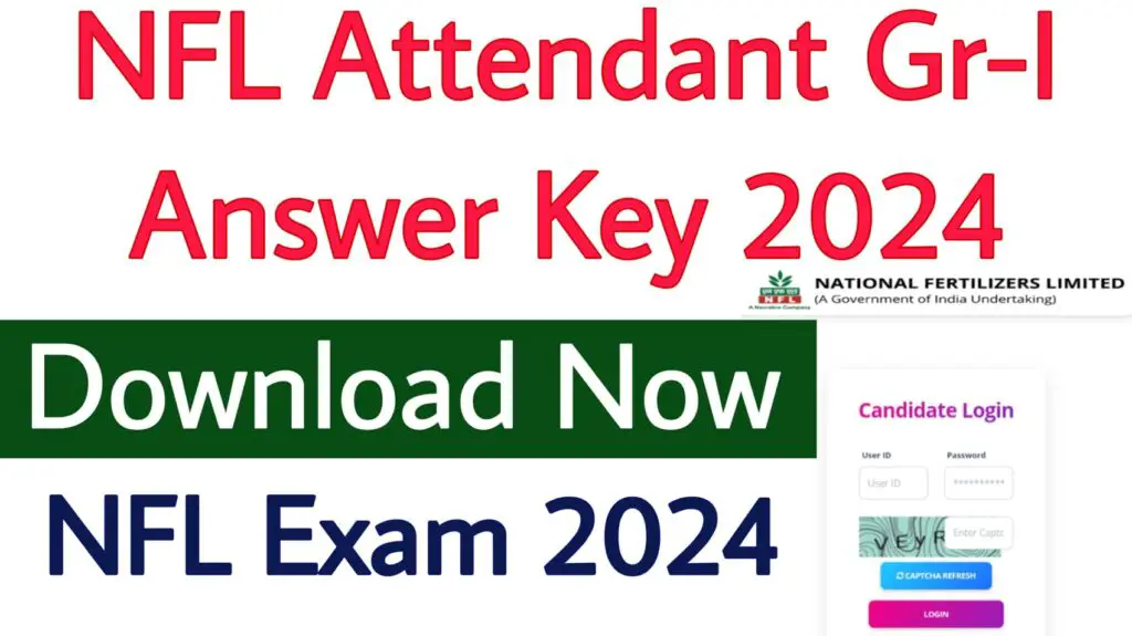 NFL Attendant Gr-I Answer Key 2024