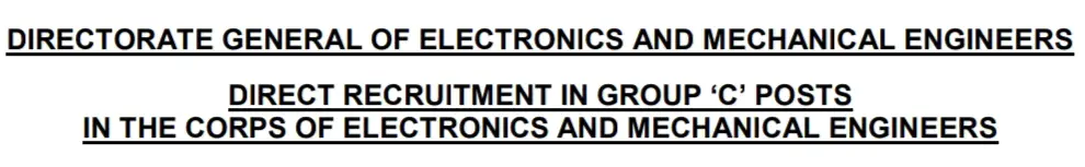 Directorate General of Electronics and Mechanical Engineers (DG EME) 